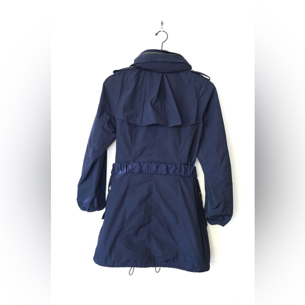 Burberry Brit Navy Blue Hooded Windbreaker Anorak Jacket Raincoat Size 12 US - Picture 7 of 13